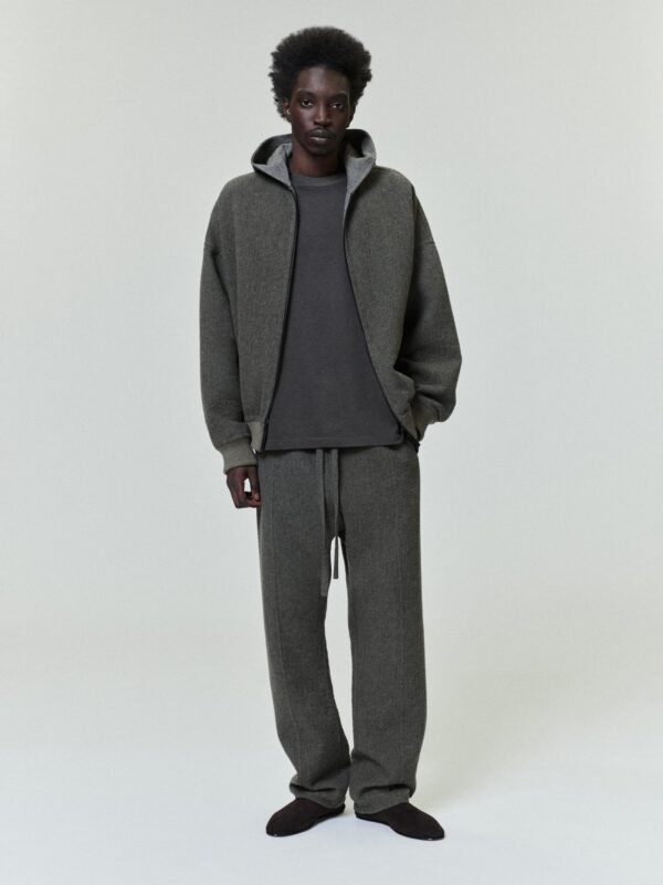 Textured Wool Zip Up Hoodie