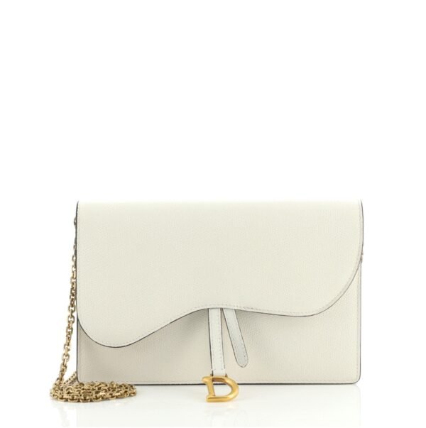 Saddle Chain Clutch Leather