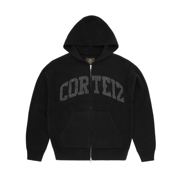 3M COLLEGE KNIT ZIP HOODIE  [BLACK]