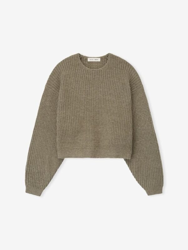 Womens Heavy Waffle 90s Crewneck Sweater