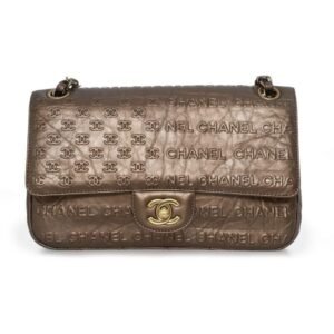 Chanel Coco Bronze CC embossed 9" Classic Flap Bag AGL1158 - Cap N Wrap
